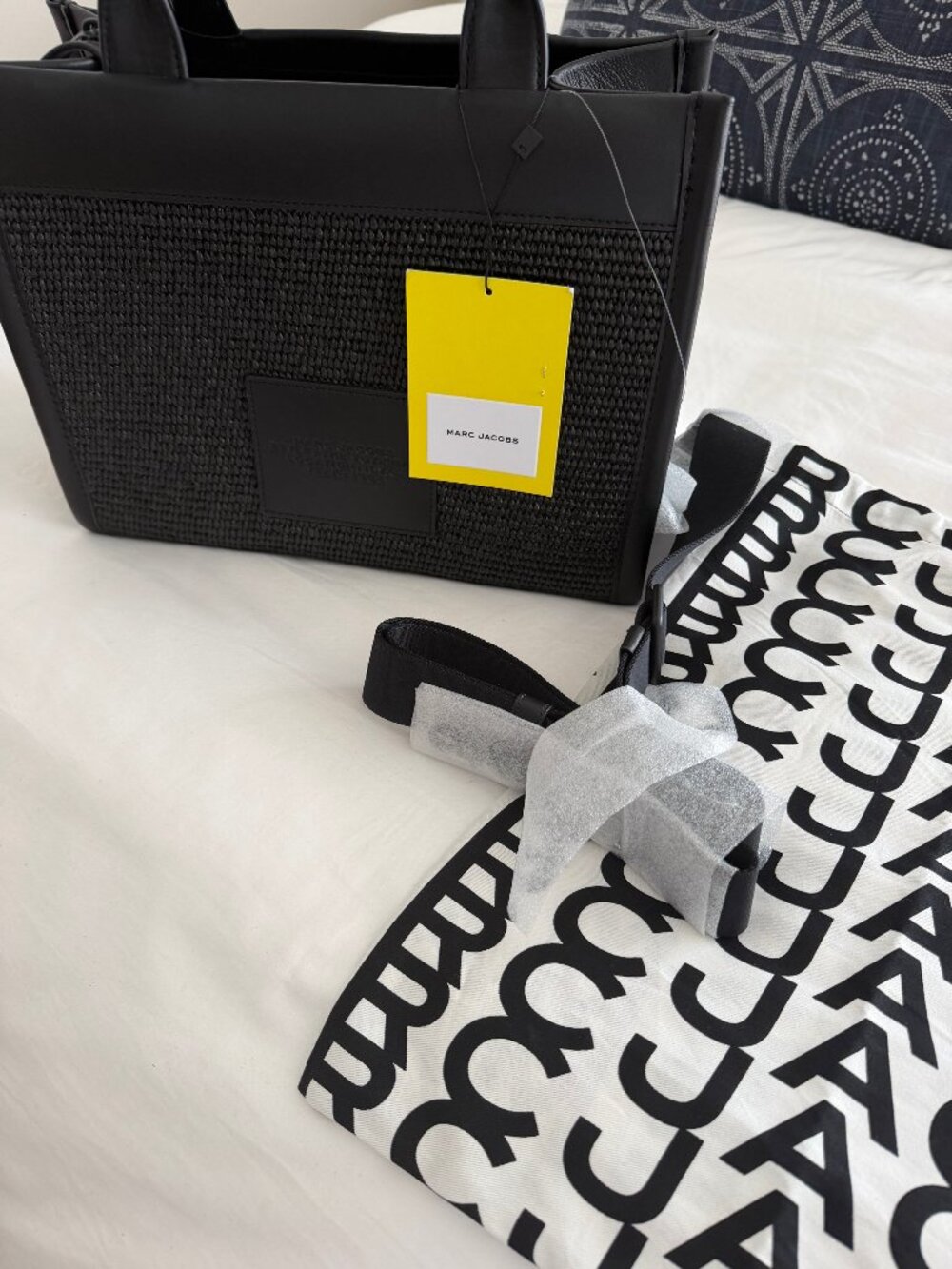New w/Tags Marc Jacobs Raffia & Leather Trimmed "The Tote Bag"